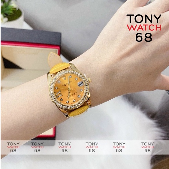 Đồng hồ nữ dây da Winsley chính hãng đẹp đính đá Role viền mạ vàng giá rẻ thời trang | WebRaoVat - webraovat.net.vn