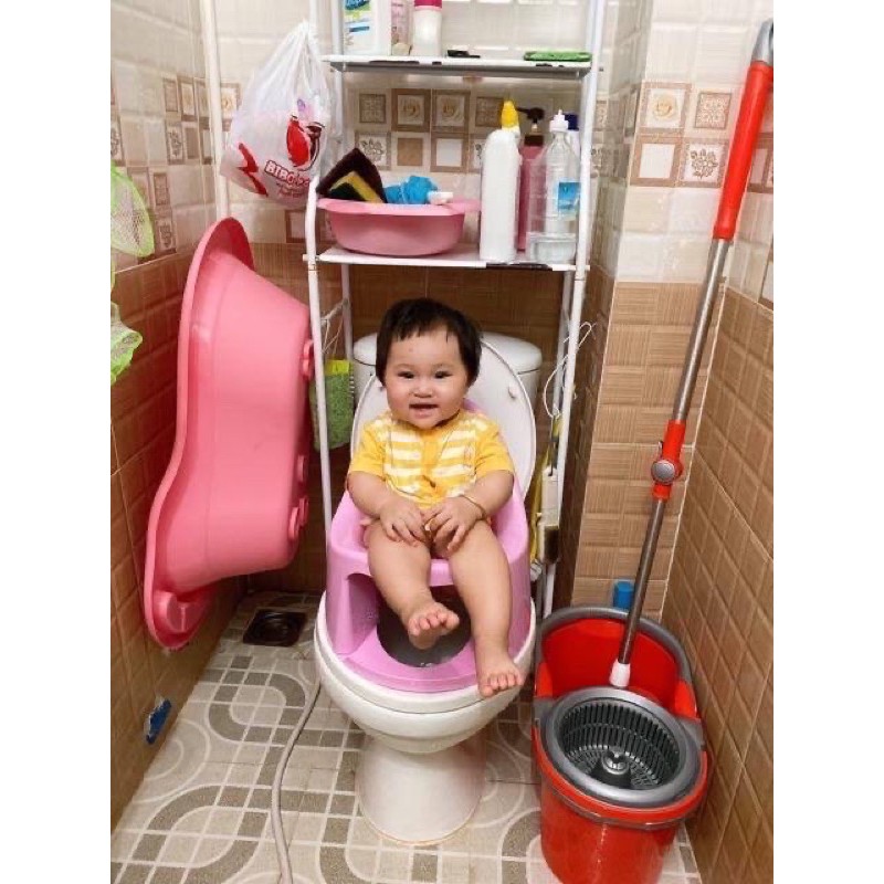 Combo Ghế Ngồi Thu Nhỏ Bô Đa Năng Boom Potty Vệ Sinh Cho Bé Từ 7 Tháng  và 1 Đôi Đũa Tập Gắp Cho Bé