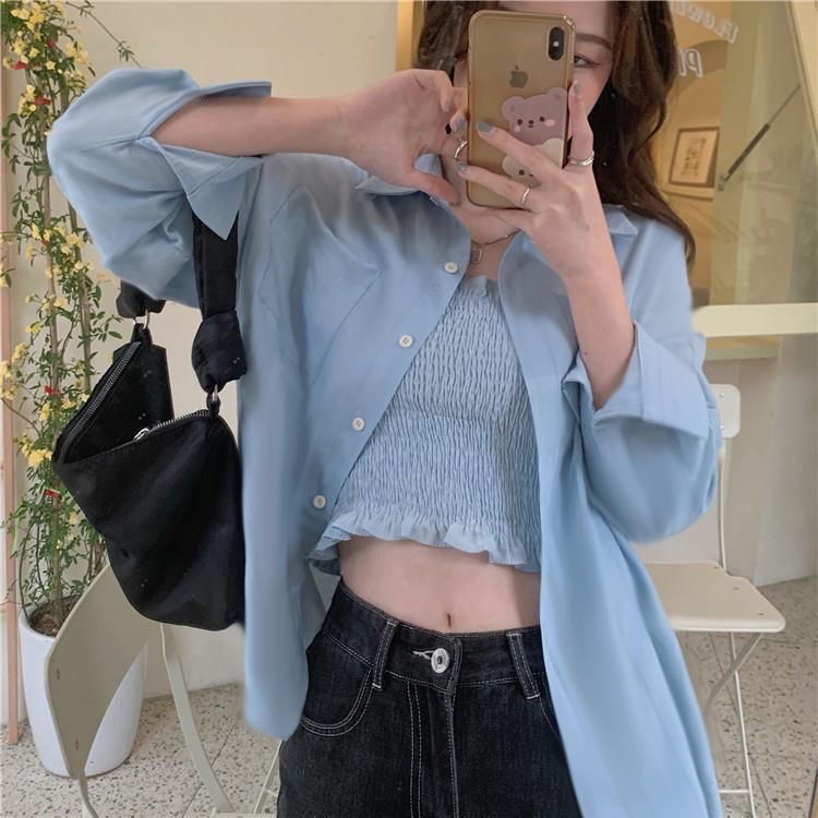 Set Áo Sơ Mi Dài Tay Và Áo Khoác Ngoài Thời Trang Mùa Hè Dành Cho Nữ