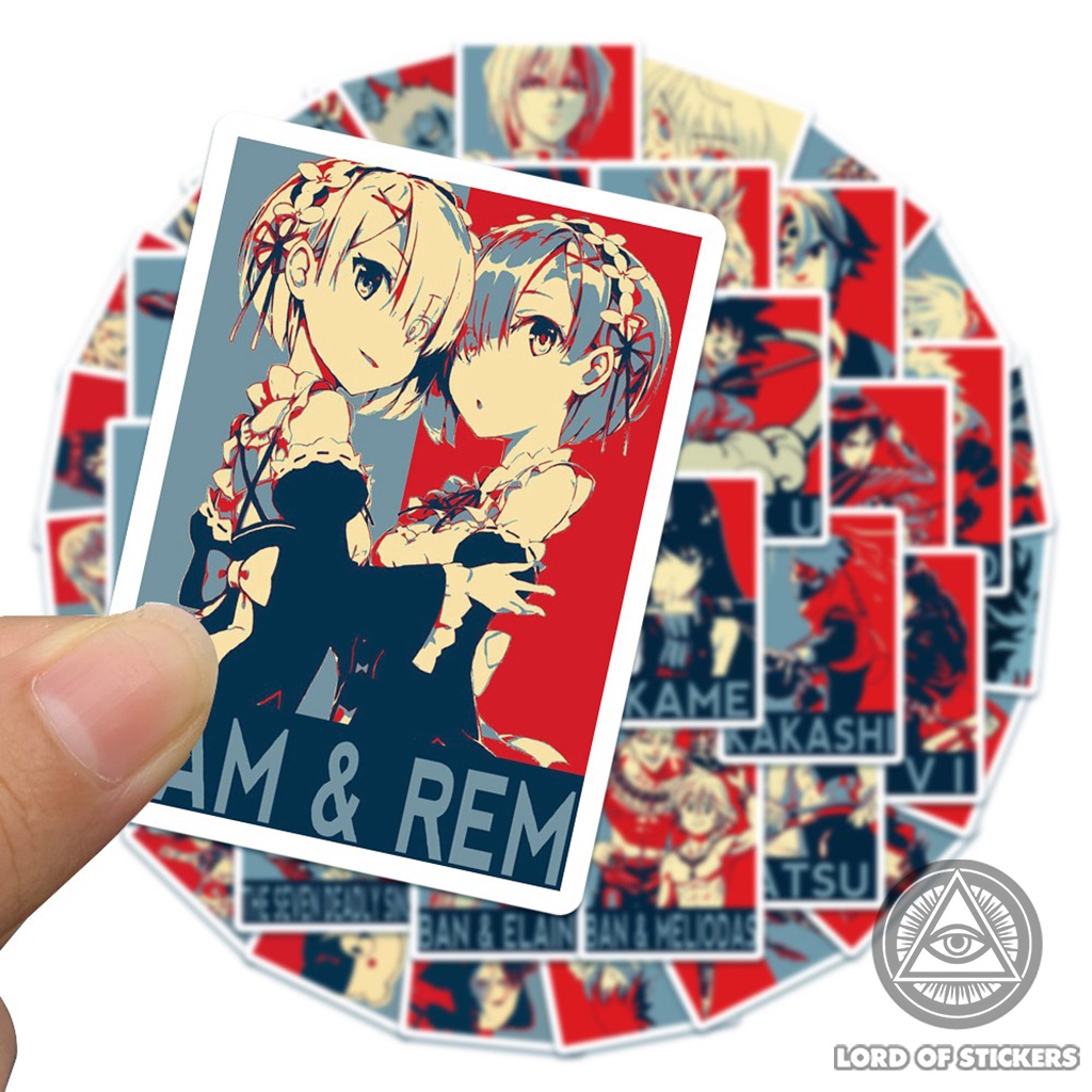 Set 50 Miếng Dán Hình Nhân Vật Truyện Tranh Sticker Anime Manga Chống Thấm Nước Trang Trí Mũ Bảo Hiểm, Laptop, Vali, Sổ