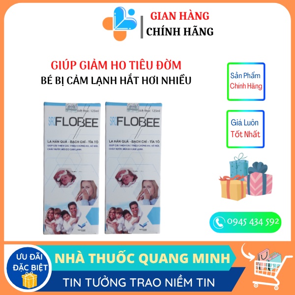 FLOBEE  Siro ho giúp giảm ho gió ho khan sổ mũi cảm lạnh Chai125ml