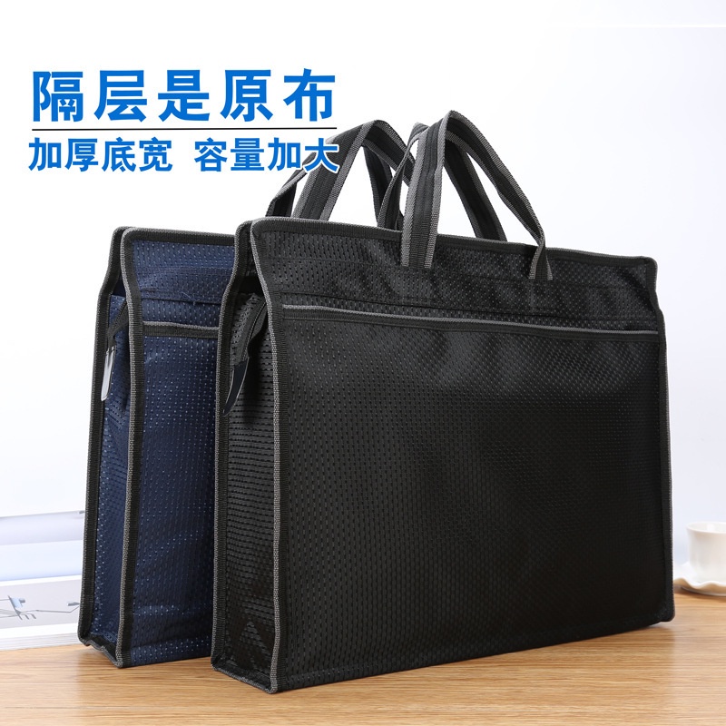 Túi xách khổ A4 bằng vải Canvas họa tiết chấm bi có khóa kéo tiện dụng | BigBuy360 - bigbuy360.vn