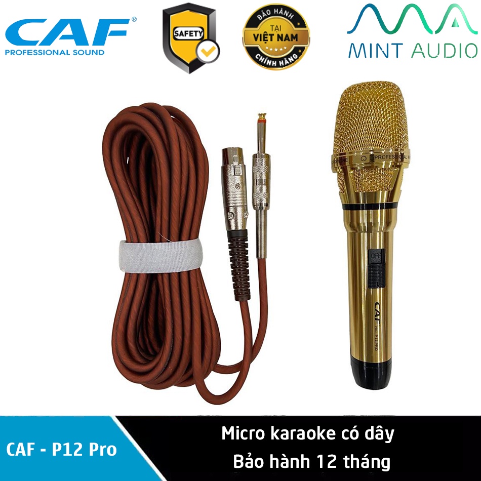 Micro có dây CAF P12 Pro - Micro karaoke giá rẻ, chống hú tốt - Bảo hành 12 tháng