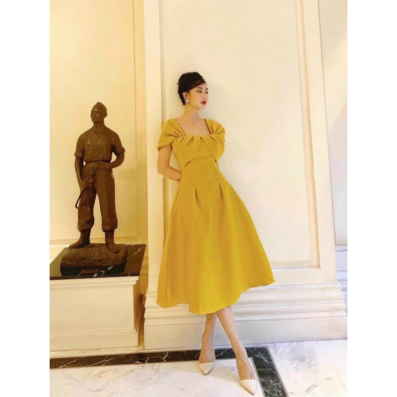 Đầm dự tiệc tay ngắn xếp phồng ngực TRIPBLE T DRESS - size M/L -MS240V