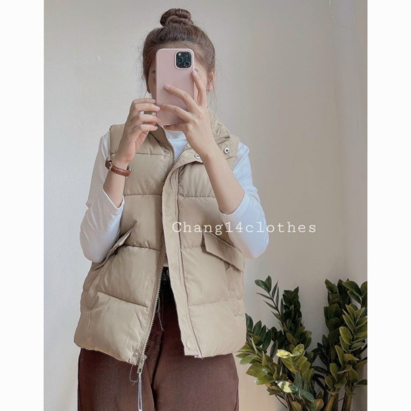 Áo gile phao túi chéo hàng QCL1