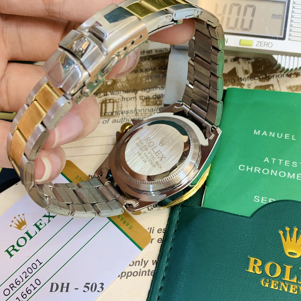 Đồng hồ nam Rolex mặt tròn toạ độ dây kim loại chống nước cao cấp DH503 Shop404 | BigBuy360 - bigbuy360.vn