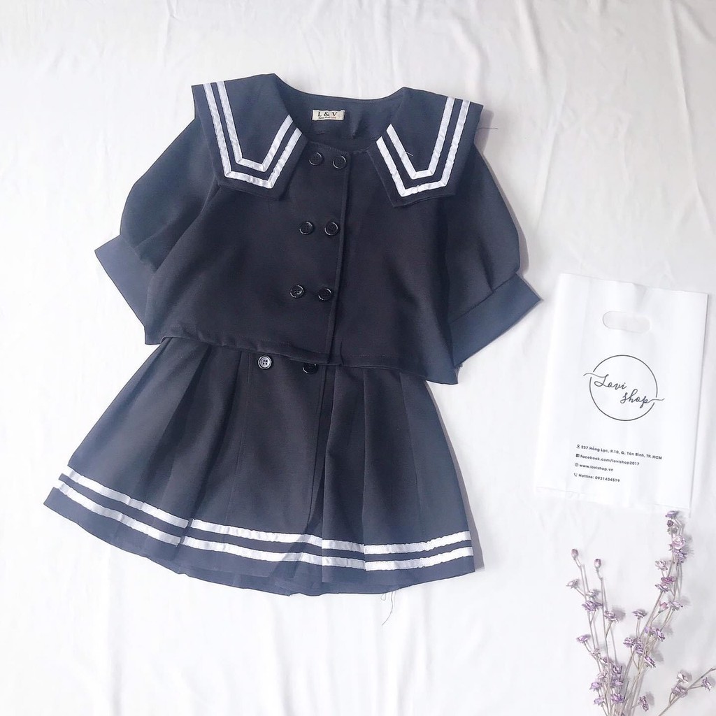 Set bộ thủy thủ áo và chân váy Lovi