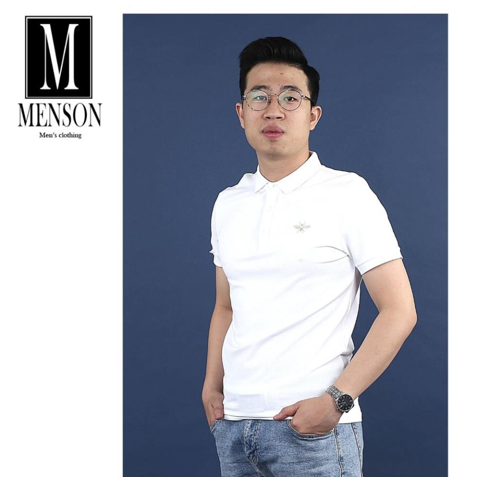 Áo polo nam con ong⭐️HÀNG HIỆU⭐️Polo nam mùa hè cao cấp - Áo thun nam đen chất mát MENSON M-6718