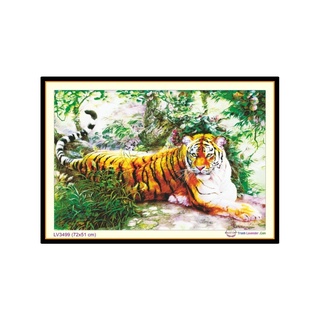 Tranh thêu chữ thập,tranh thêu 3d ngoạ hổ tàng long, 1 con hổ lv3499..........