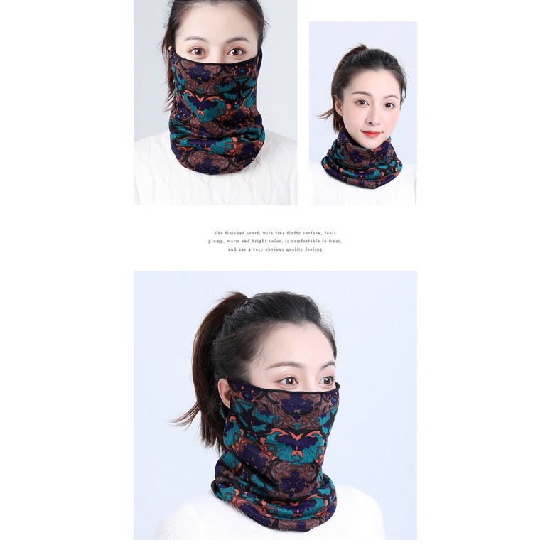 Mũ Trùm Đầu Kiêm Mặt Nạ Bảo Vệ Chống Nắng Mùa Thu Đông Đa Năng