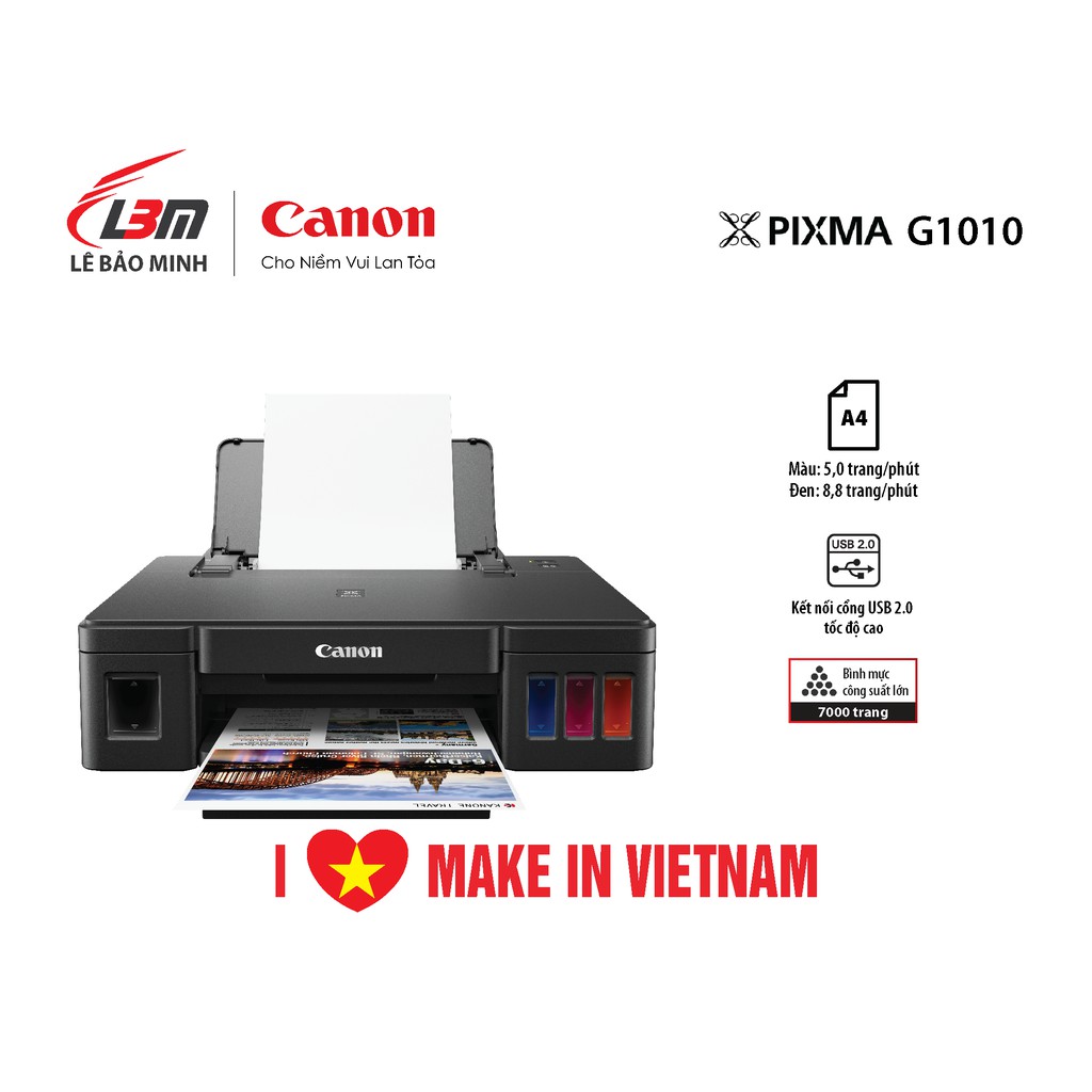 [Mã ELCL12 giảm 9% đơn 300K] Máy in phun đơn năng Canon G1010