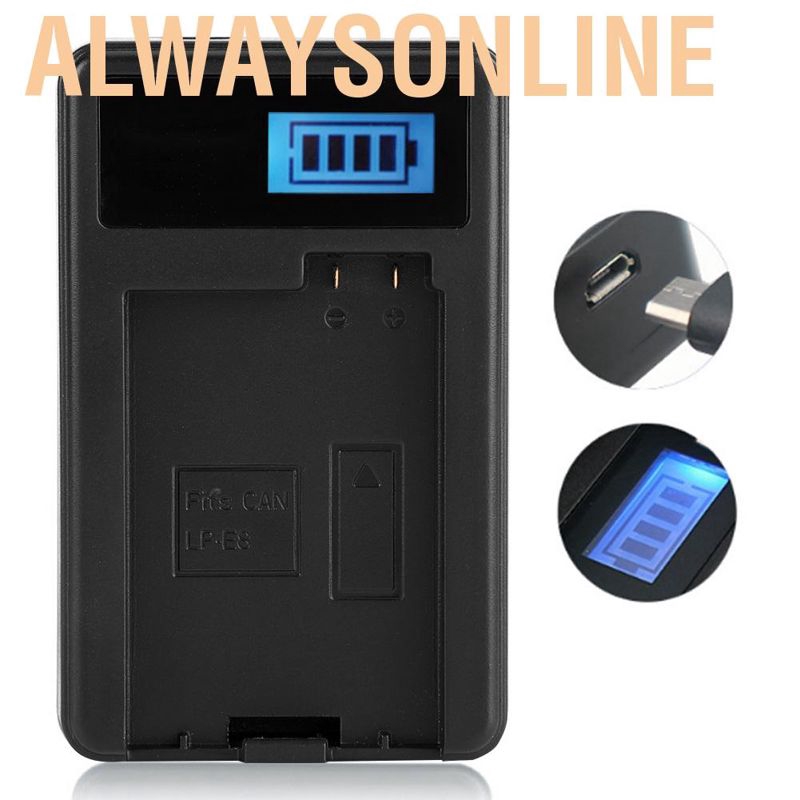 Bộ Sạc Pin Cho Máy Ảnh Canon Eos 550d 600d 650d 700d Lp-E8+Lcd