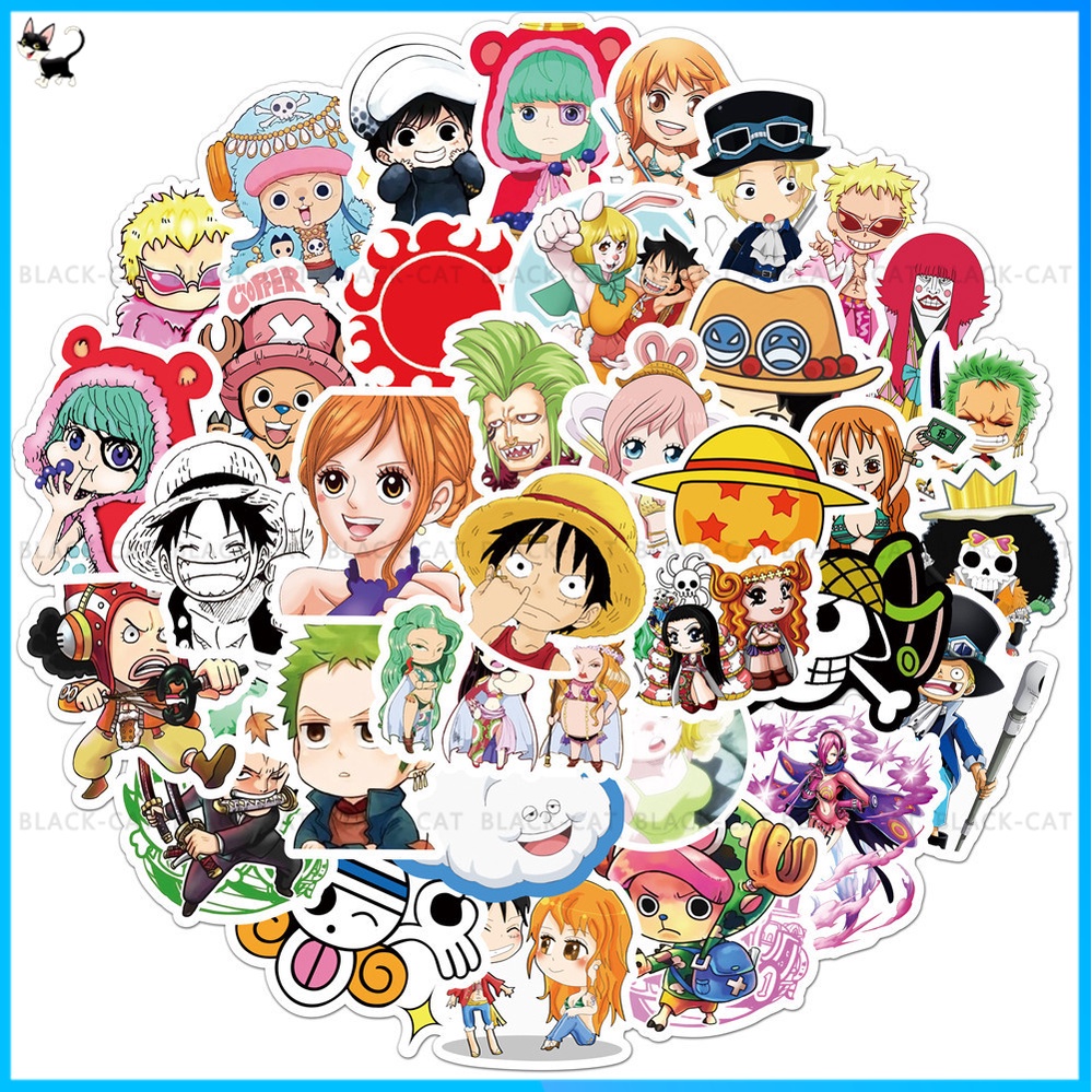 Miếng Dán Trang Trí Hình Anime Demon Slayer/Naruto/Pokémon/One Piece Chống Thấm Nước