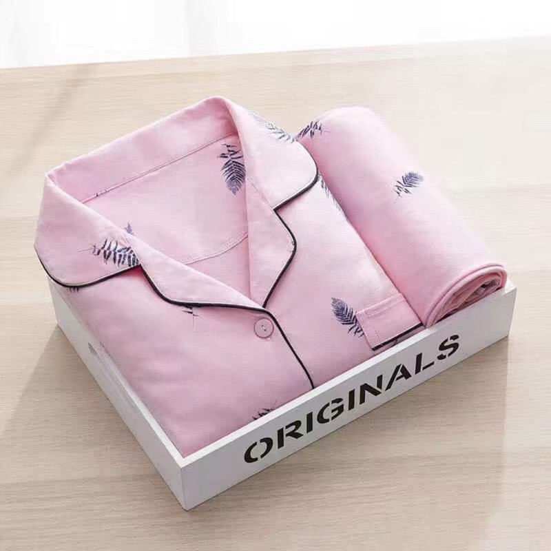 Bộ pijama áo dài quần dài