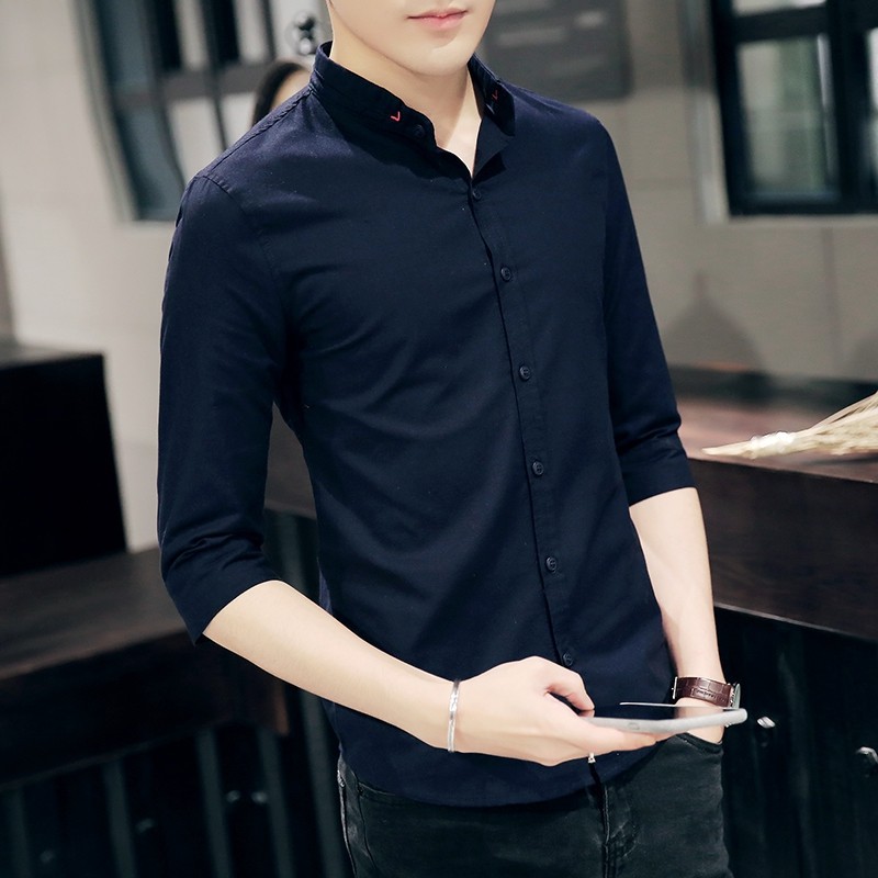 Áo sơ mi nam dài tay CỔ TÀU cao cấp : Chất liệu lụa mềm mịn, không nhăn, thoáng mát, thấm hút mồ hôi(SMT) | BigBuy360 - bigbuy360.vn