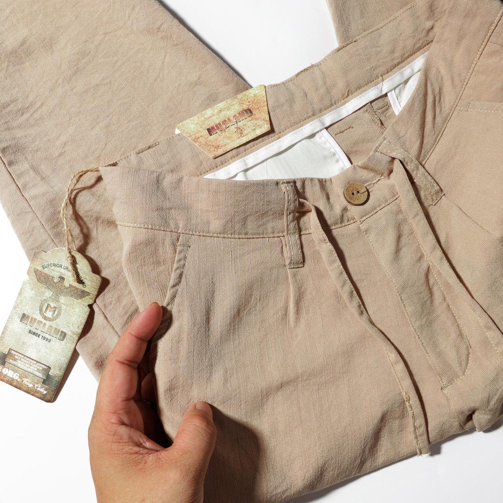 Quần Đũi Linen Musland KKOL001 - Quần Đũi Ống Suông Cao Cấp Thấm Hút Mồ Hôi, Co Giãn