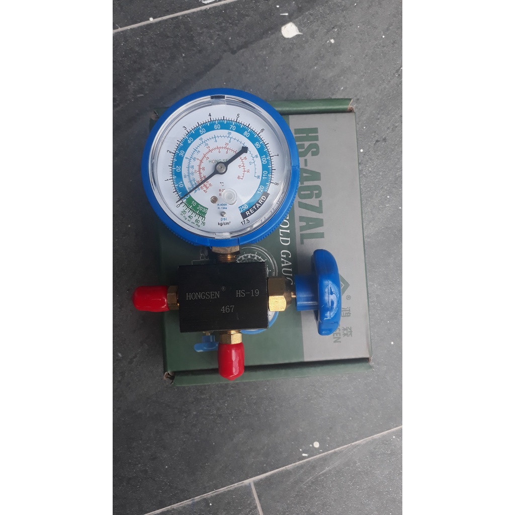 Đồng hồ đo nạp gas đơn hãng Hongsen Cao áp - Hạ áp HS-467AH HS-467AL