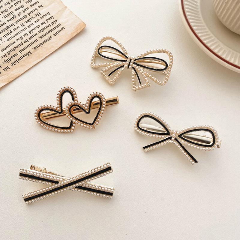 Kẹp Tóc Hình Nơ Đính Ngọc Trai Xinh Xắn