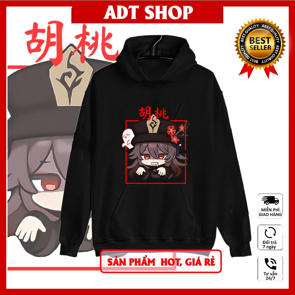 Áo Hoodie Genshin Impact in hình Xiao - Ganyu -Hutao - Shogun mẫu mới HOT độc đẹp giá rẻ