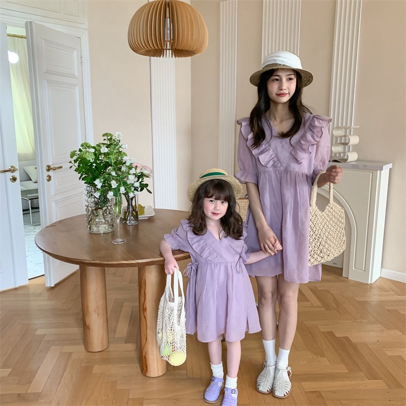 (MớI) Đầm MàU TíM Dễ Thương Cho Mẹ Và Bé