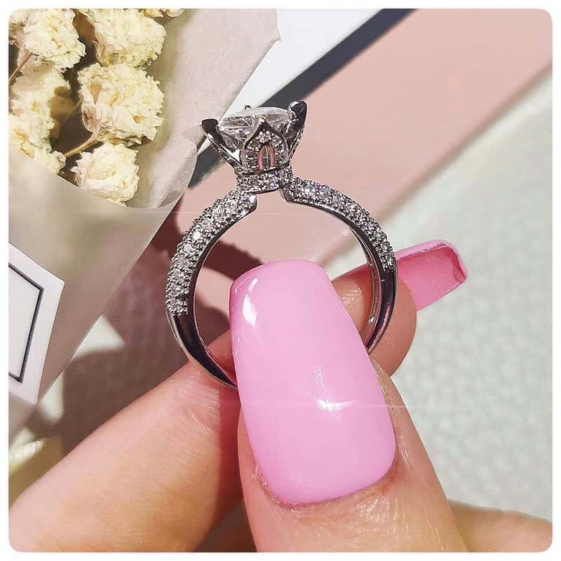 Nhẫn Bạc Ta Đính Đá Cao Cấp  CaoBac Silver Vương Miện Kim Cương Nhân Tạo Sang Trọng Dành Tặng Riêng Cho Bạn Gái