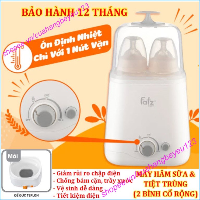 (BH 12th) Máy hâm sữa và thức ăn 2 bình đa năng Fatzbaby FB3012SL - Fatz Duo 1