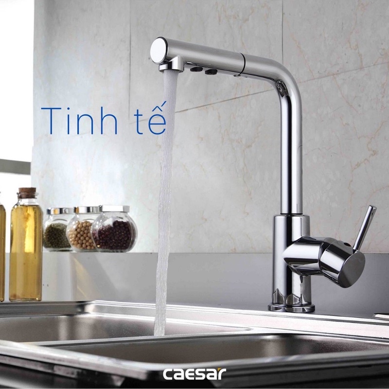 Vòi rửa chén bát nóng lạnh CAESAR K915C, Vòi bếp 2 đường nước, Cam kết chính hãng