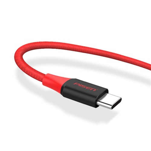 Cáp Pisen USB Type-C 5A (TC11-1000, Braided, Super Charging Nylon) 1000 mm, đen - Hàng chính hãng