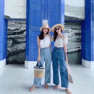 QUẦN BÒ ỐNG RỘNG CẠP CAO
