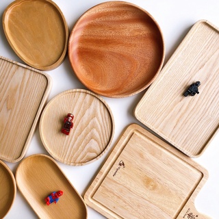 Khay gỗ decor đồ ăn chụp ảnh SUWEN, khay gỗ ăn dặm cho bé, đựng đồ ăn vặt trang trí, thớt gỗ Đức Thành