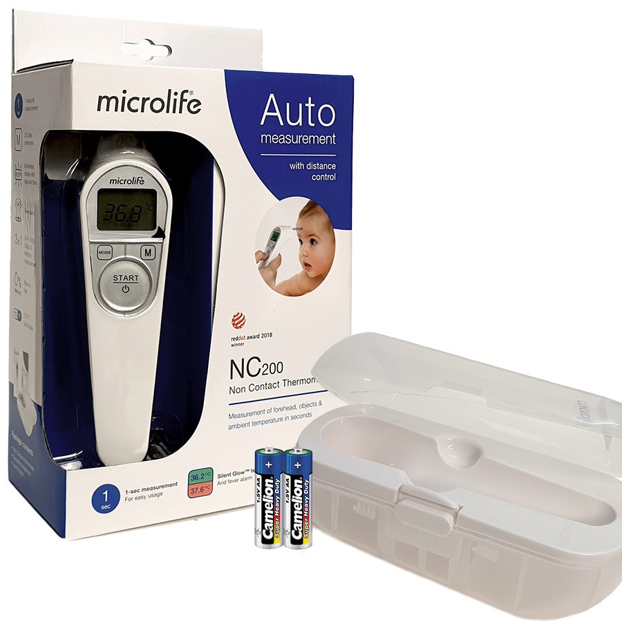 Nhiệt Kế Hồng Ngoại Đo Trán: Microlife NC200, Đo Sốt Cho Bé, Nước, Sữa [BH 24 THÁNG]