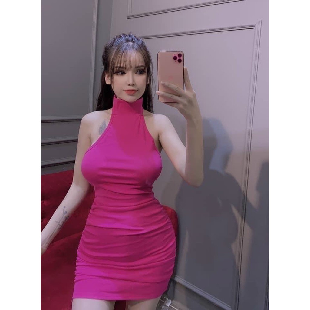 Đầm body cổ yếm chất bozip siêu đẹp L65