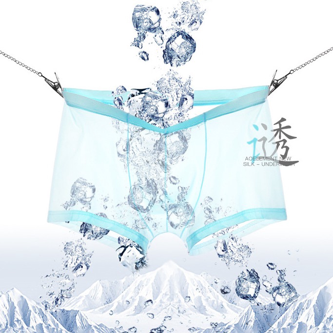 Thin translucent ice silk sexy man trunks Quần Lót Boxer Nam Thoáng Khí Gợi Cảm