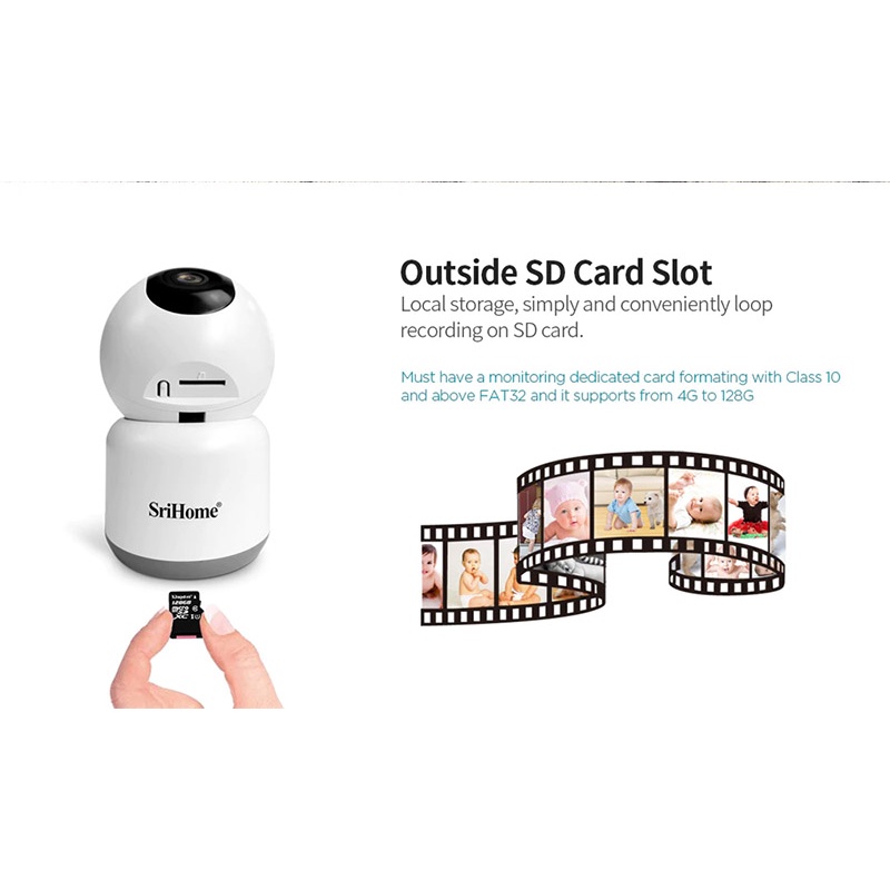 Camera Wifi Srihome SH038 4.0Mp - 2K  Hỗ Trợ wifi  5G - tiếng việt - rõ nét - tốc độ cao -
