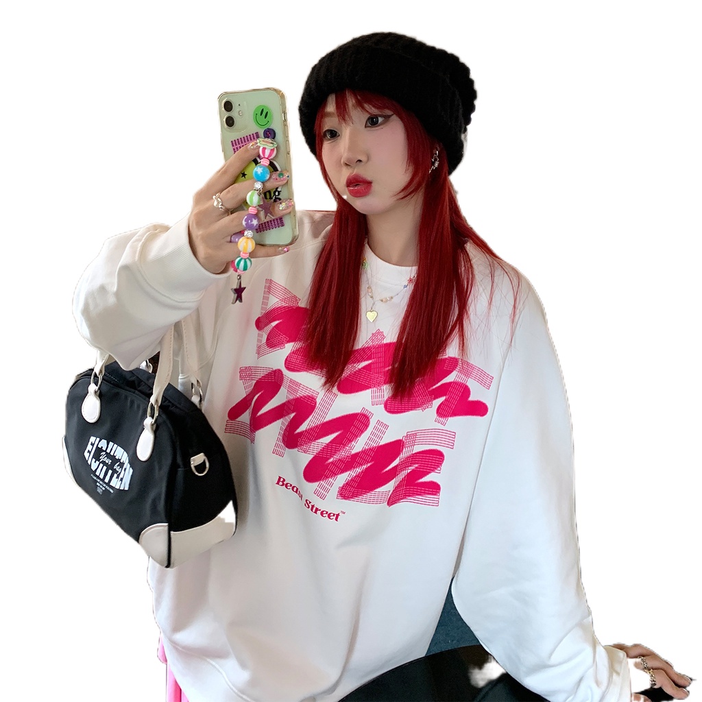 Áo Thun Sweater Mỏng Dáng Rộng Kiểu Hàn Quốc Thời Trang Mùa Thu Cho Nữ