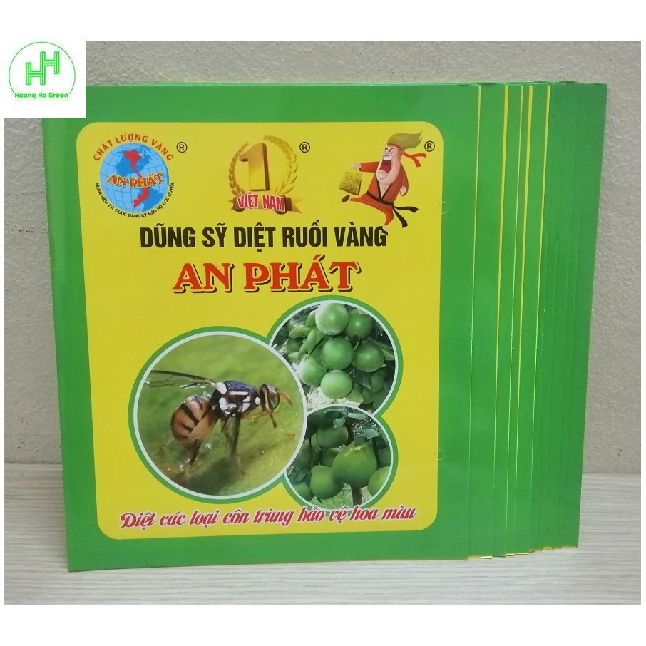 10 Miếng Dính Diệt Ruồi Vàng An Phát, Diệt Các Loại Côn Trùng Bảo Vệ Hoa Màu 22x40cm