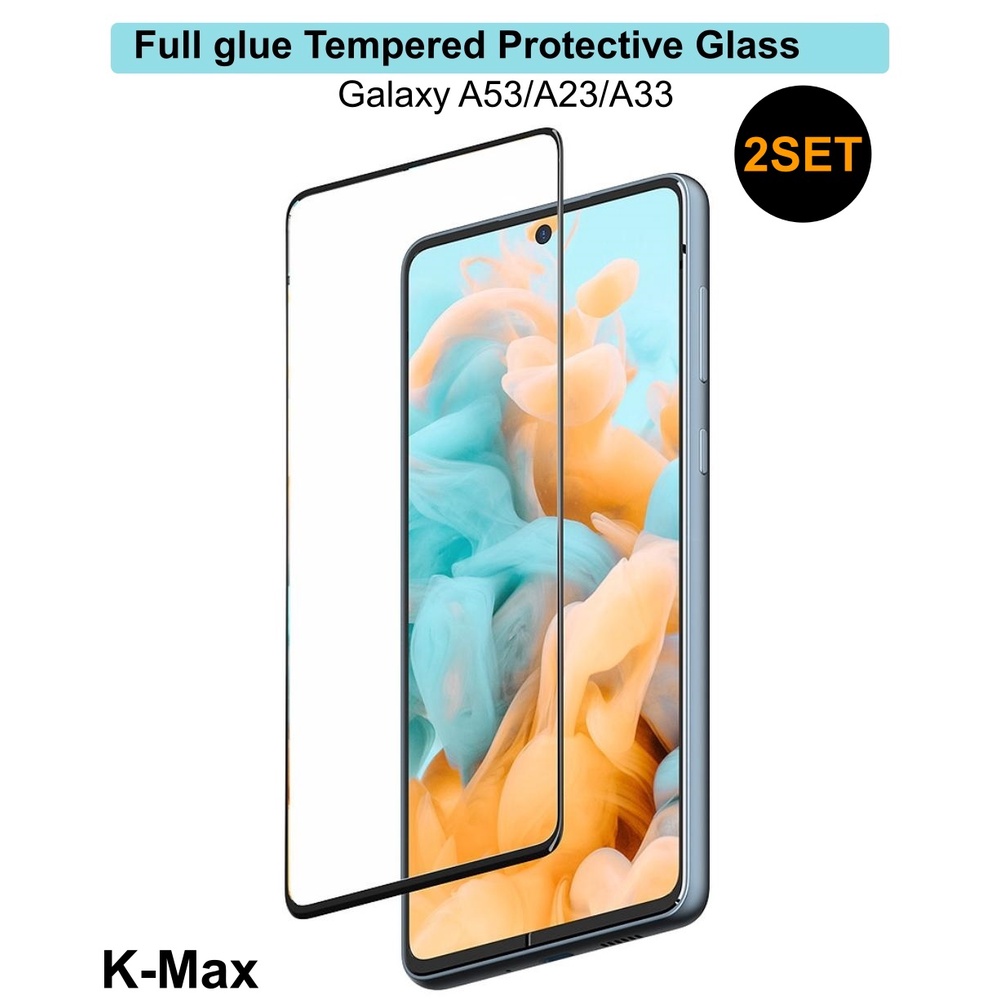 Set 2 kính cường lực 9H bảo vệ màn hình chống dấu vân tay cho K-Max Galaxy A53/A33/A23 5G