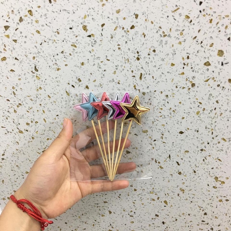 Topper que cắm tre các hình trang trí bánh (5 cái/túi)