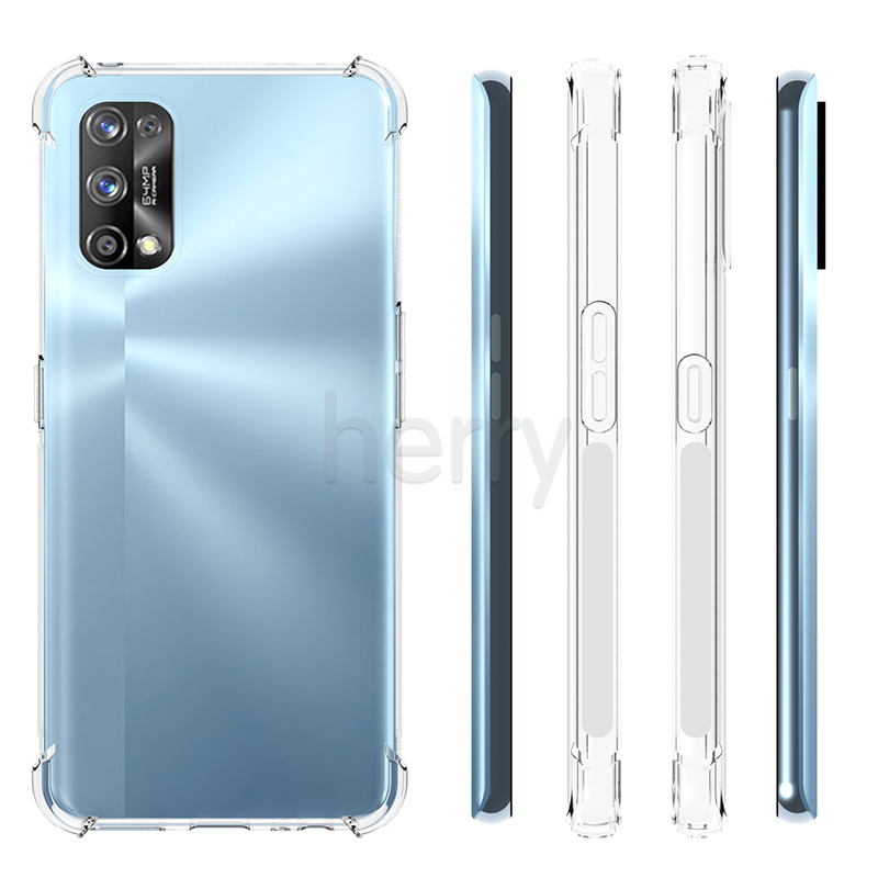 Siêu Chống Sock Ốp lưng Dẻo Trong suốt TPU vỏ điện thoại Cho Realme Xt C2 C11 C12 C15 C17 7 7i 6 5 3 Pro không ố vàng Chống Trầy Chống vết dầu