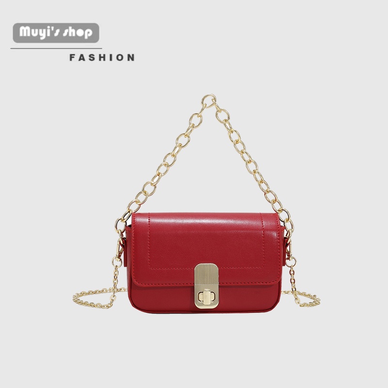 Túi Đeo Chéo Hình Vuông Cỡ Nhỏ Phối Dây Xích Thời Trang Thu Đông Chất Lượng Cao Cho Nữ