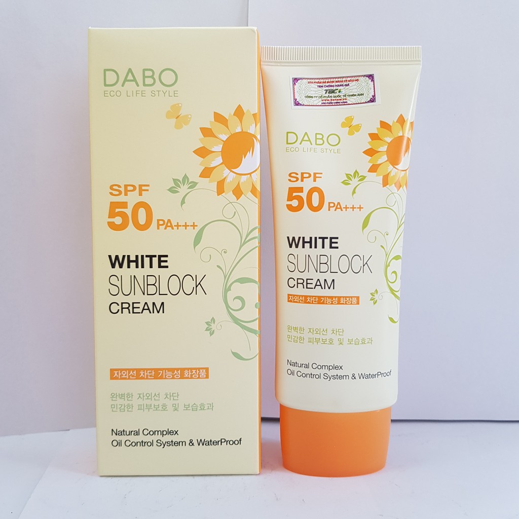 Kem Chống Nắng Dabo White Sunblock Cream SPF 50 PA+++ 70ml