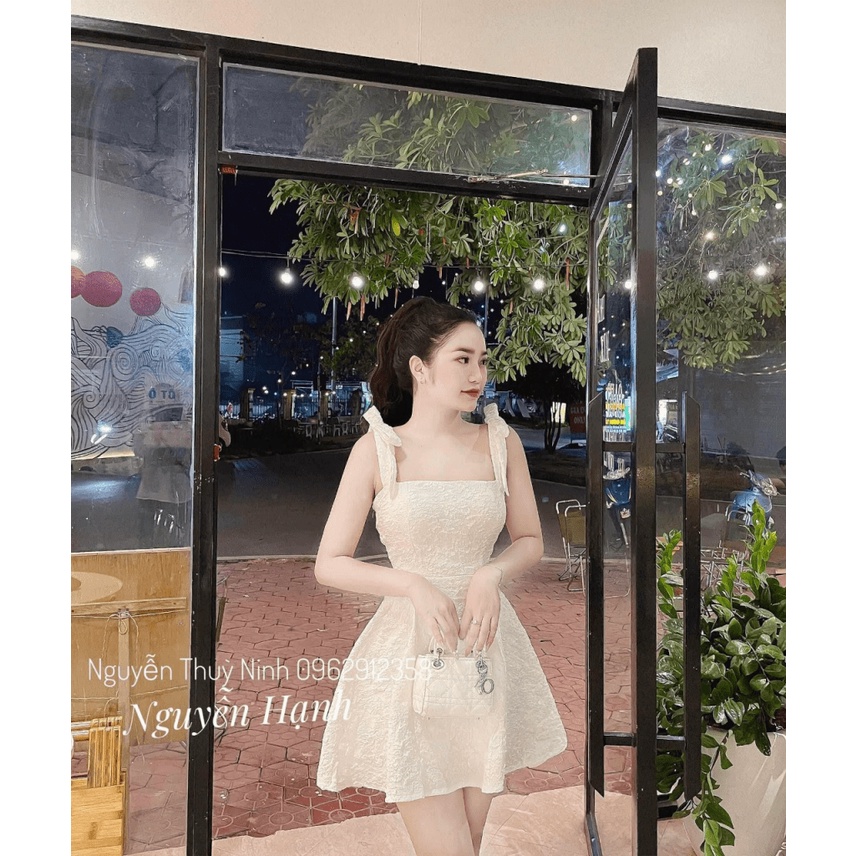 Mẫu Mới Thiết Kế -- Đầm Gấm Xốp Hai Dây Có Mút Có Lót Quần Hợp Thời Trang UP