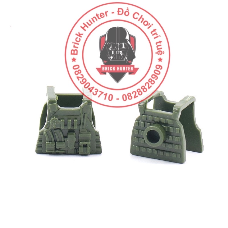 Army phụ kiện moc minifigures : combo 2c armor soldier áo chống đạn cho lính màu xanh