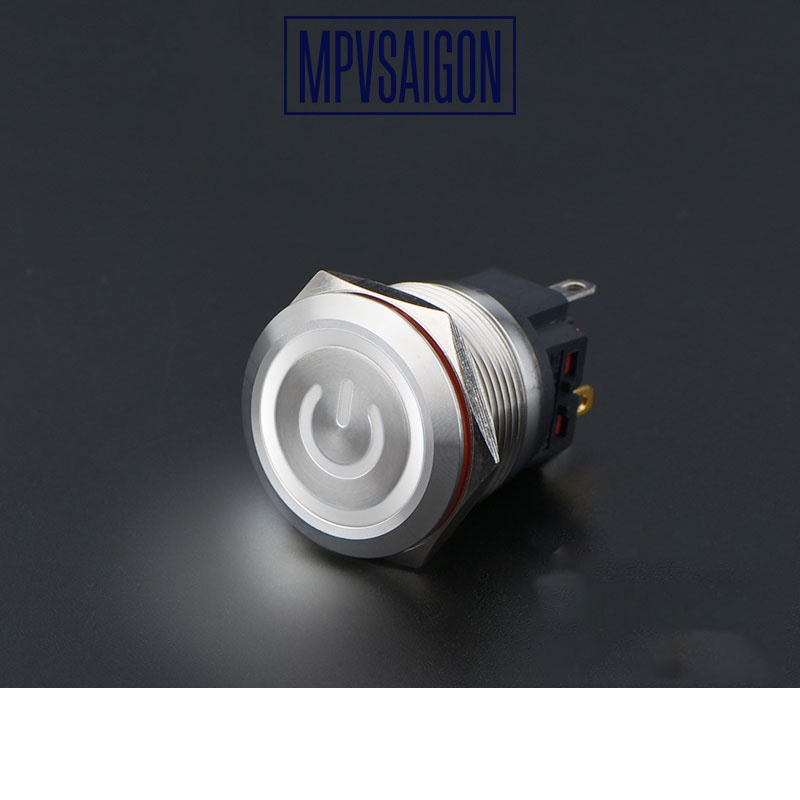 Công tắc LED 22mm hình LED nguồn 12V 24V nhấn khóa - 22mm LED Latching push button switch