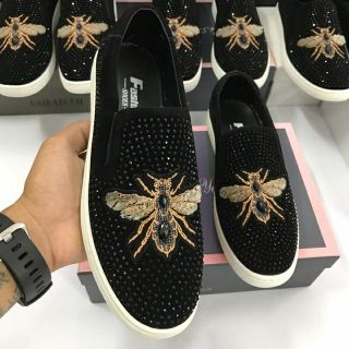 Giày lười nam ong đính đá hàng xịn