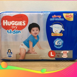 Bỉm huggies tã dán L68 (cho trẻ 9-14kg) _Hàng mới,có sẵn
