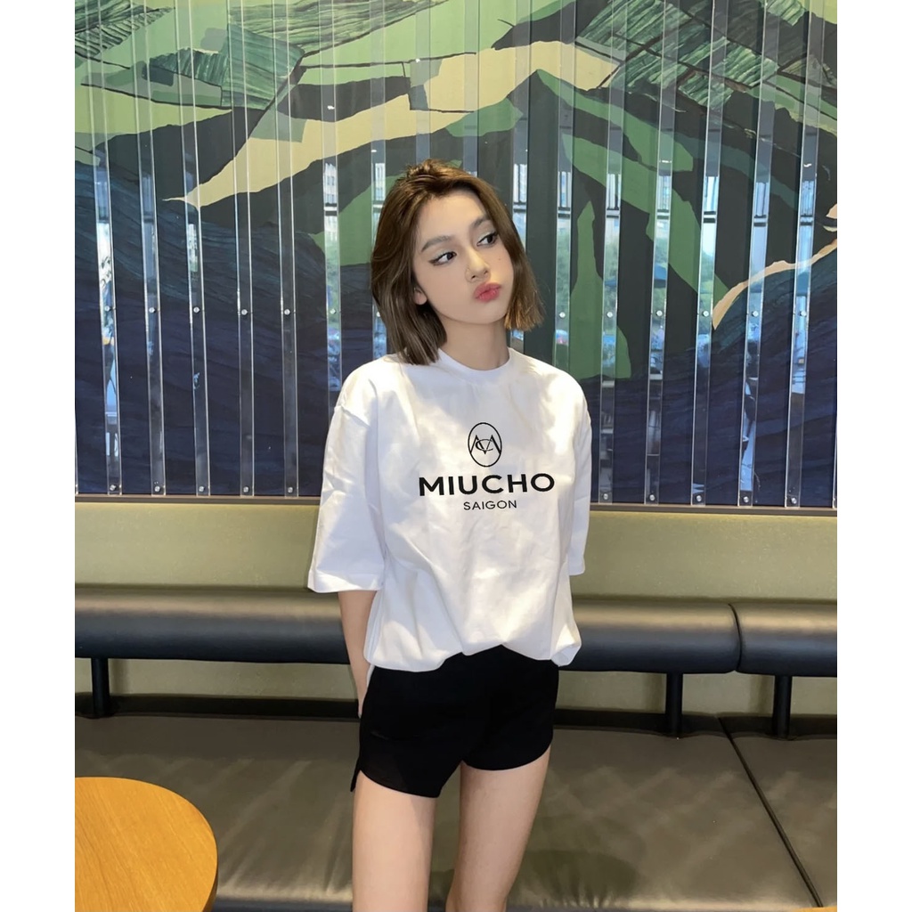 Áo thun nữ form rộng đẹp tay lỡ kiểu hàn quốc chất vải cotton mềm mịn AT244 Miucho in brand name