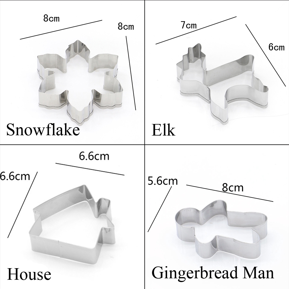 Set 1/2 khuôn cắt bánh quy chủ đề giáng sinh sáng tạo