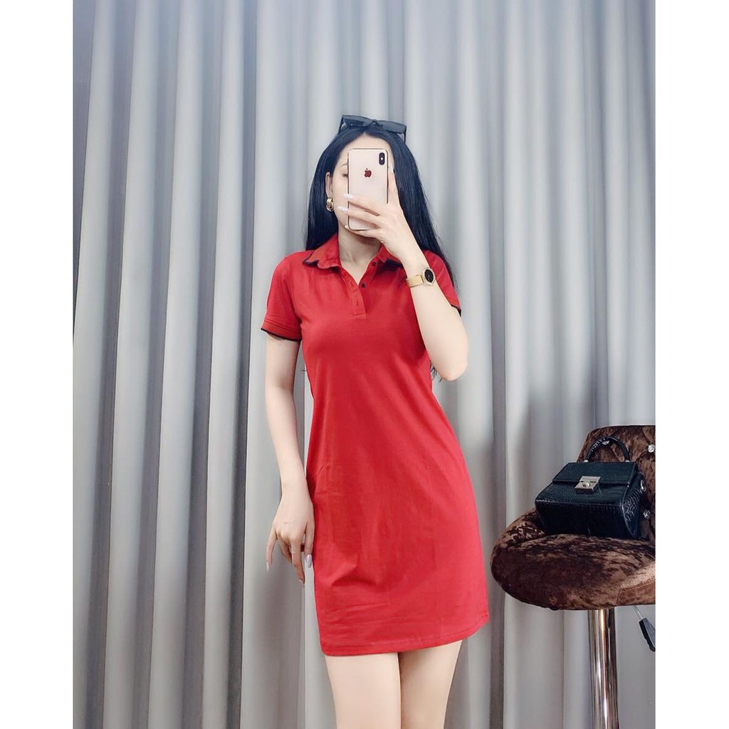 Váy Polo Nữ Cotton 4 Chiều Cao Cấp [Freeship] Đầm Nữ Cổ Bẻ Ngắn Tay Dáng Ôm Body (Hình Thật Shop Chụp) | BigBuy360 - bigbuy360.vn