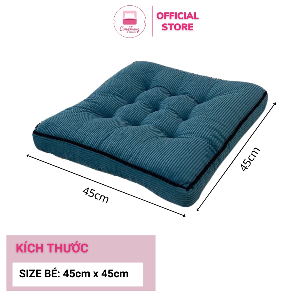Đệm Ngồi bệt nhung tăm Vuông 45cm x 45cm - Kiểu Dáng Sang Trọng mẫu mới, Đệm Bệt Bàn Trà Dành Cho Các Quán Trà Sữa